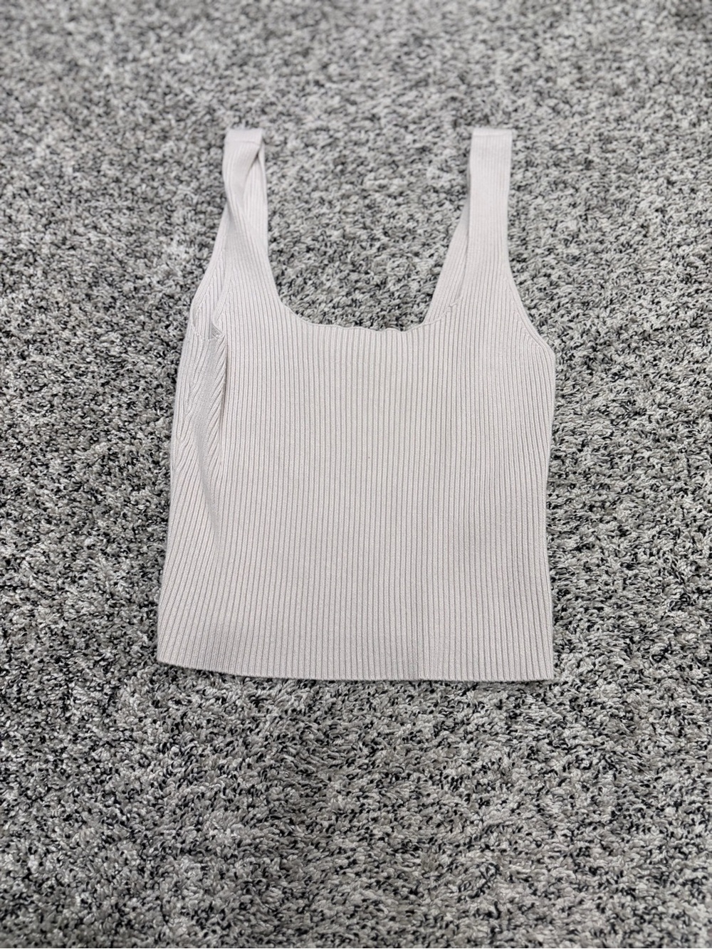 Abercrombie & Fitch Ribbed Scoop Tank - Cream